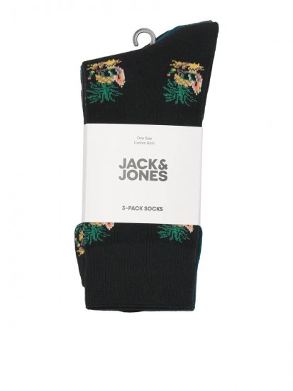 Jack & Jones Pineapple Skulls Ponožky Černá 3-pack - Spodní prádlo - Spodní Prádlo Nadměrné Velikosti 2XL-8XL
