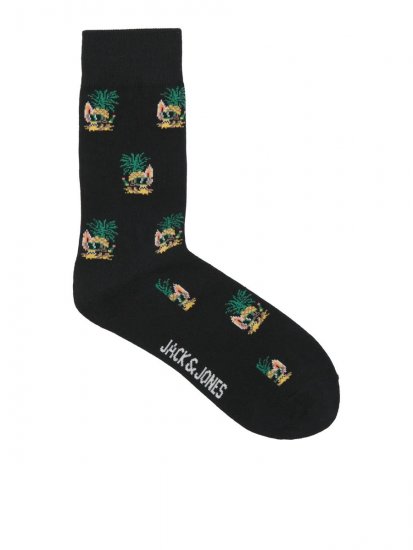 Jack & Jones Pineapple Skulls Ponožky Černá 3-pack - Spodní prádlo - Spodní Prádlo Nadměrné Velikosti 2XL-8XL
