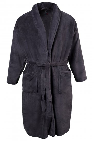 JP1880 Bathrobe with Spacious Patch Pockets Grey - Spodní prádlo - Spodní Prádlo Nadměrné Velikosti 2XL-8XL