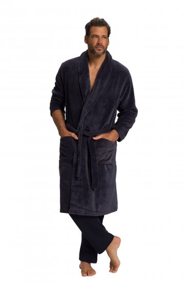 JP1880 Bathrobe with Spacious Patch Pockets Grey - Spodní prádlo - Spodní Prádlo Nadměrné Velikosti 2XL-8XL