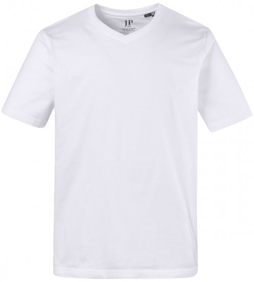 JP1880 702415 Tričko s véčkovým výstřihem Bílá - Trička - Trička nadměrné velikosti - 2XL-14XL