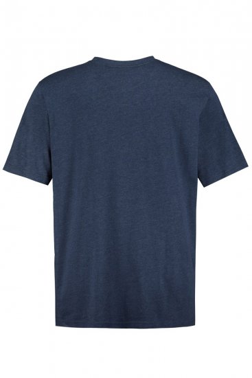 JP1880 702415 Tričko s véčkovým výstřihem Středně modrá melír - Trička - Trička nadměrné velikosti - 2XL-14XL