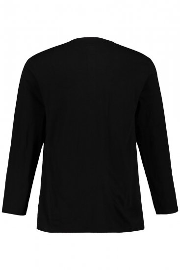 JP1880 702555 Tričko Henley s dlouhým rukávem Černá - Trička - Trička nadměrné velikosti - 2XL-14XL