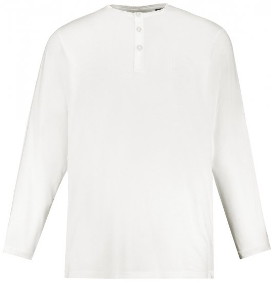 JP1880 702555 Tričko Henley s dlouhým rukávem Bílá - Trička - Trička nadměrné velikosti - 2XL-14XL