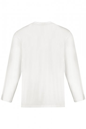 JP1880 702555 Tričko Henley s dlouhým rukávem Bílá - Trička - Trička nadměrné velikosti - 2XL-14XL