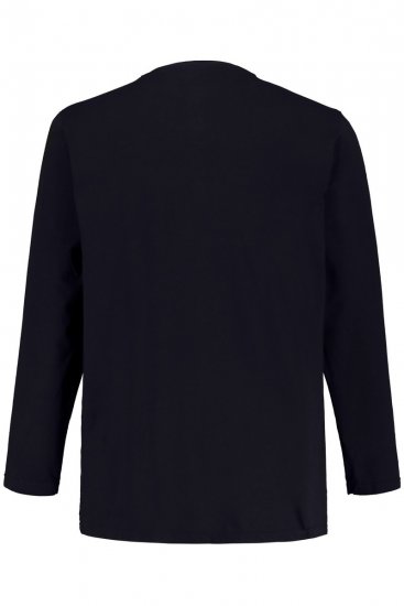 JP1880 702555 Tričko Henley s dlouhým rukávem Tmavě modrá - Trička - Trička nadměrné velikosti - 2XL-14XL