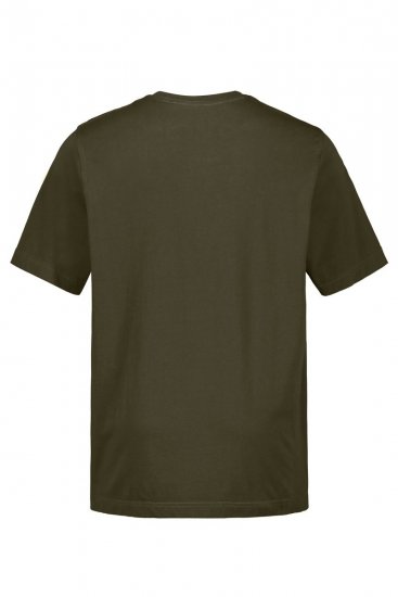 JP1880 702558 Tričko s kulatým výstřihem Tmavě olivová - Trička - Trička nadměrné velikosti - 2XL-14XL