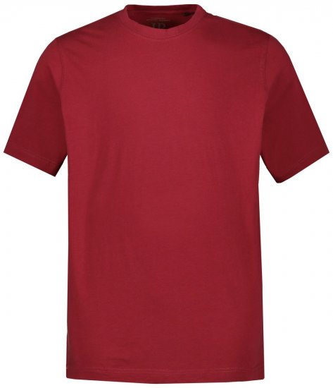 JP1880 702558 Tričko s kulatým výstřihem Tmavě červená - Trička - Trička nadměrné velikosti - 2XL-14XL
