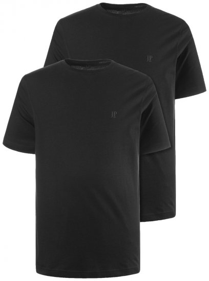 JP1880 702637 Tričko s kulatým výstřihem 2 kusy Černá - Trička - Trička nadměrné velikosti - 2XL-14XL