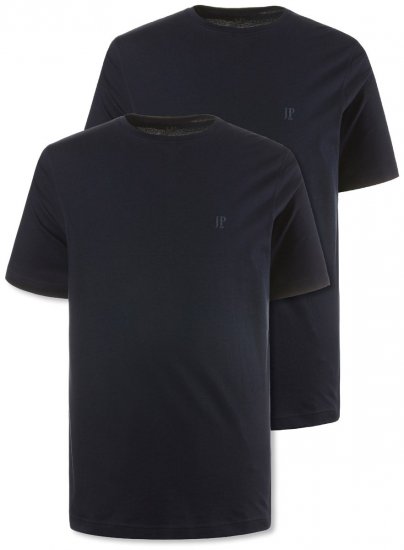 JP1880 702637 Tričko s kulatým výstřihem 2 kusy Tmavě modrá - Trička - Trička nadměrné velikosti - 2XL-14XL