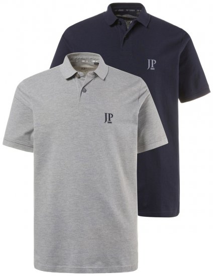 JP1880 704317 Polokošile 2 kusy Tmavě modrá/Šedá melír - Polokošile - Polokošile 2XL-8XL - Trička s límečkem 2XL-8XL
