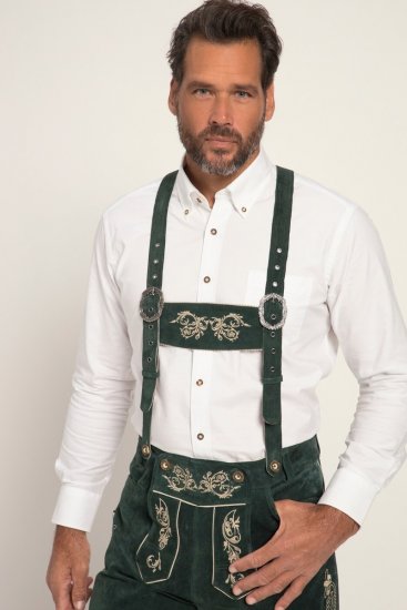 JP1880 Genuine Leather Traditional Lederhosen Shorts Green - JP1880 - JP1880 Pánské Oblečení Nadměrné Velikosti