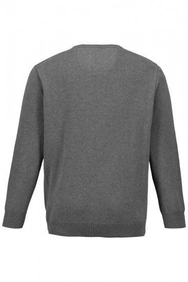 JP1880 708261 Pletený svetr s kulatým výstřihem Šedý melír - Mikiny & mikiny s kapucí - Mikiny & Mikiny s kapucí 2XL-12XL