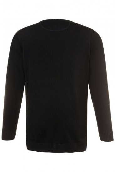 JP1880 708261 Pletený svetr s kulatým výstřihem Černá - Mikiny & mikiny s kapucí - Mikiny & Mikiny s kapucí 2XL-12XL