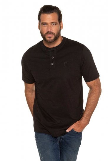 JP1880 708420 Tričko Henley 2 kusy Černá - Trička - Trička nadměrné velikosti - 2XL-14XL