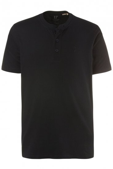 JP1880 708420 Tričko Henley 2 kusy Černá - Trička - Trička nadměrné velikosti - 2XL-14XL