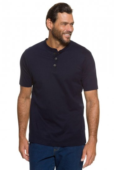 JP1880 708420 Tričko Henley 2 kusy Tmavě modrá - Trička - Trička nadměrné velikosti - 2XL-14XL