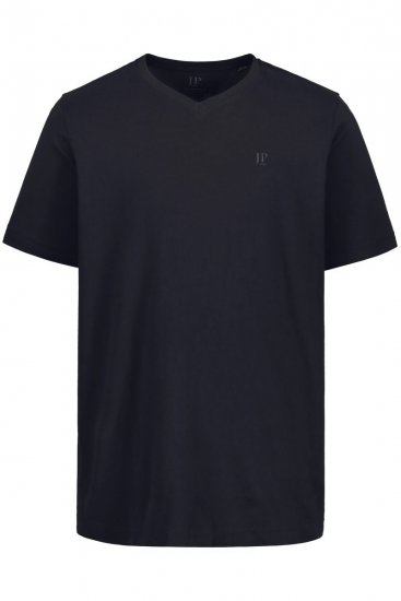 JP1880 711318 Tričko s véčkovým výstřihem 2 kusy Černá - Trička - Trička nadměrné velikosti - 2XL-14XL