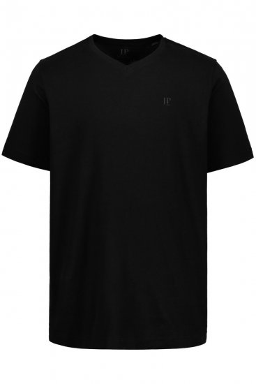 JP1880 711318 Tričko s véčkovým výstřihem 2 kusy Černá - Trička - Trička nadměrné velikosti - 2XL-14XL
