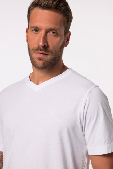 JP1880 711318 Tričko s véčkovým výstřihem 2 kusy Bílá - Trička - Trička nadměrné velikosti - 2XL-14XL