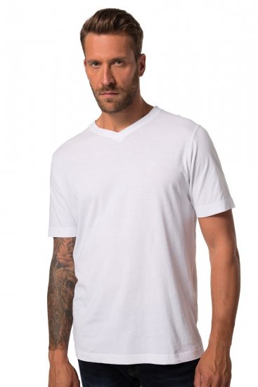 JP1880 711318 Tričko s véčkovým výstřihem 2 kusy Bílá - Trička - Trička nadměrné velikosti - 2XL-14XL