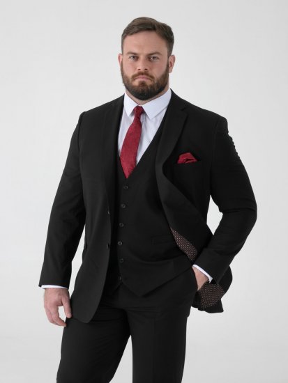 D555 Ted 4 Way Stretch Tailored Suit Jacket Černá - Obleky - Obleky 2XL-8XL