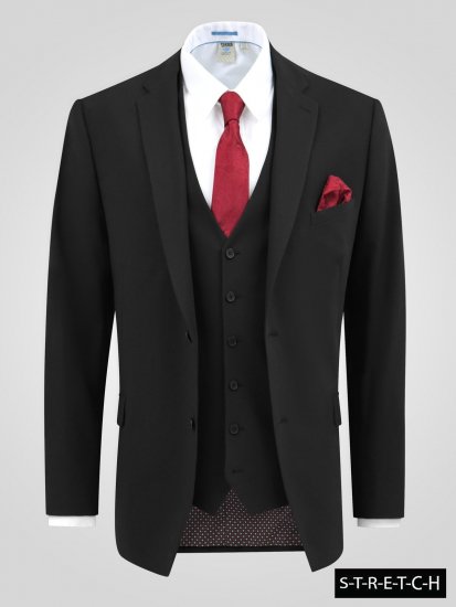 D555 Ted 4 Way Stretch Tailored Suit Jacket Černá - Obleky - Obleky 2XL-8XL