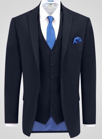 D555 Ted 4 Way Stretch Tailored Suit Jacket Námořnická modrá - Obleky - Obleky 2XL-8XL