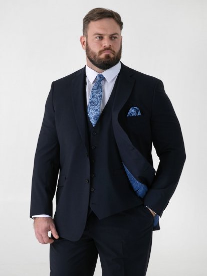 D555 Ted 4 Way Stretch Tailored Suit Jacket Námořnická modrá - Obleky - Obleky 2XL-8XL
