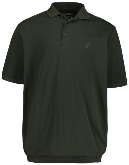 JP1880 712617 Polokošile se střihem na bříško Tmavě olivová - Polokošile - Polokošile 2XL-8XL - Trička s límečkem 2XL-8XL