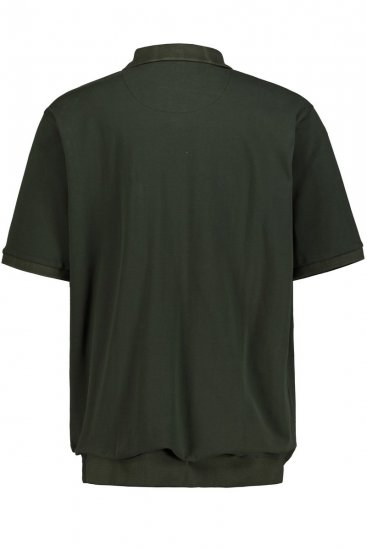 JP1880 712617 Polokošile se střihem na bříško Tmavě olivová - Polokošile - Polokošile 2XL-8XL - Trička s límečkem 2XL-8XL