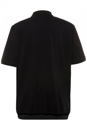 JP1880 712617 Polokošile se střihem na bříško Černá - Polokošile - Polokošile 2XL-8XL - Trička s límečkem 2XL-8XL