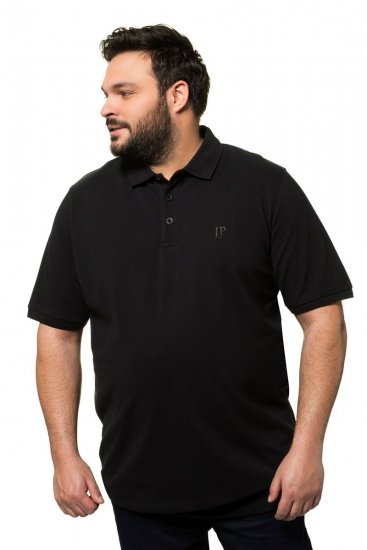JP1880 712617 Polokošile se střihem na bříško Černá - Polokošile - Polokošile 2XL-8XL - Trička s límečkem 2XL-8XL
