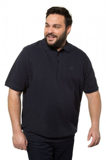 JP1880 712617 Polokošile se střihem na bříško Tmavě modrá - Polokošile - Polokošile 2XL-8XL - Trička s límečkem 2XL-8XL