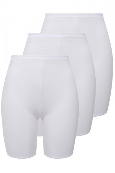 Ulla Popken 716595 Boxerky s ochranou stehen 3 ks Bílá - Kalhotky - 