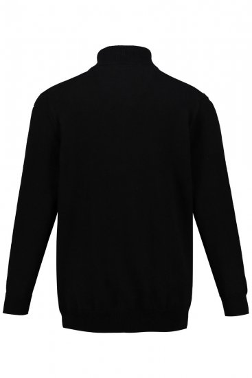 JP1880 716842 Pletený svetr se zipem u krku Černá - Mikiny & mikiny s kapucí - Mikiny & Mikiny s kapucí 2XL-12XL