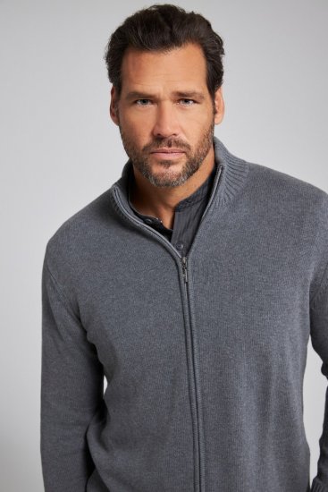JP1880 Cardigan Knitted with Zipper Grey - Mikiny & mikiny s kapucí - Mikiny & Mikiny s kapucí 2XL-12XL
