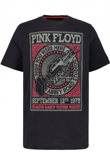 JP1880 Pink Floyd Retro Graphic Comfort Fit Band T-Shirt Black - Trička - Trička nadměrné velikosti - 2XL-14XL