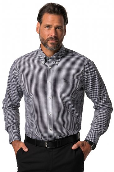 JP1880 722859 Kostkovaná košile s dlouhým rukávem Černá - Košile - Košile 2XL-10XL