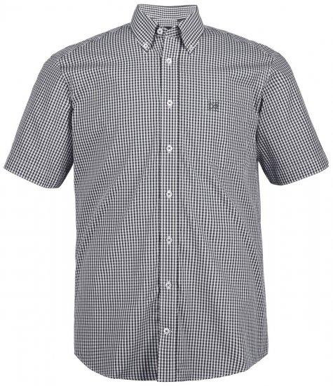 JP1880 722860 Kostkovaná košile s krátkým rukávem Černá - Košile - Košile 2XL-10XL