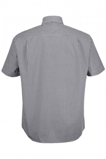 JP1880 722860 Kostkovaná košile s krátkým rukávem Černá - Košile - Košile 2XL-10XL