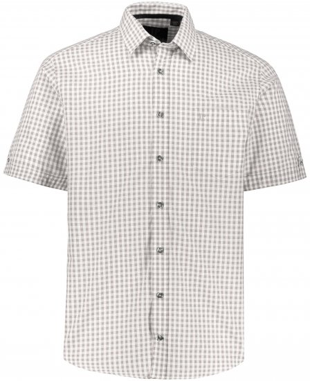 JP1880 Modern Fit Check Print Short Sleeve Shirt Grey - Košile - Košile 2XL-10XL
