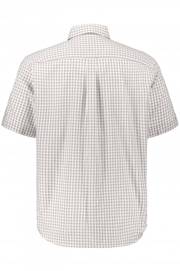 JP1880 Modern Fit Check Print Short Sleeve Shirt Grey - Košile - Košile 2XL-10XL