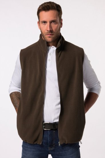 JP1880 Fleece Vest Stand-up Collar Brown - Bundy - Bundy Nadměrné Velikosti - 2XL-8XL