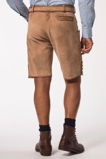 JP1880 Premium Goat Suede Staghorn Embroidery Shorts Leather Brown - JP1880 - JP1880 Pánské Oblečení Nadměrné Velikosti