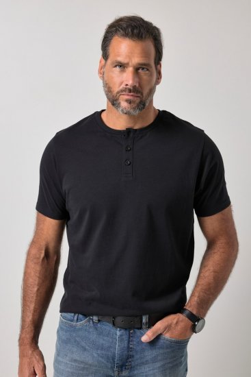 JP1880 726695 Henley tričko Černá TALL - TALL trička - Prodloužená pánská trička