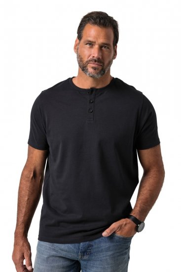 JP1880 726695 Henley tričko Černá TALL - TALL trička - Prodloužená pánská trička