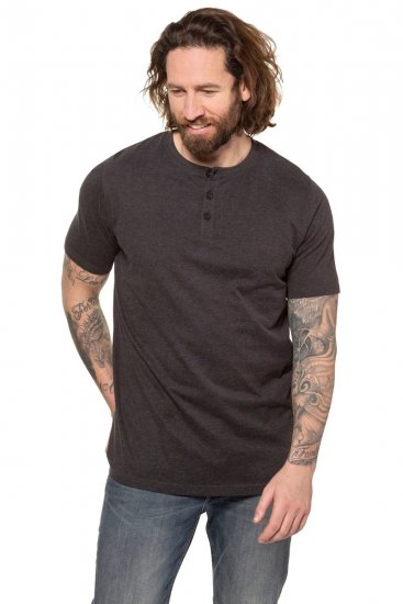 JP1880 726695 Tričko Henley Tmavě šedá - Trička - Trička nadměrné velikosti - 2XL-14XL