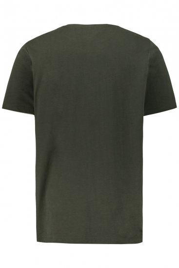 JP1880 726695 Tričko Henley Tmavě olivová - Trička - Trička nadměrné velikosti - 2XL-14XL