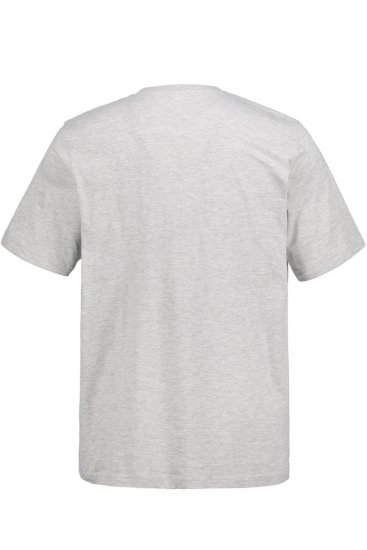 JP1880 726695 Tričko Henley Šedá melír - Trička - Trička nadměrné velikosti - 2XL-14XL